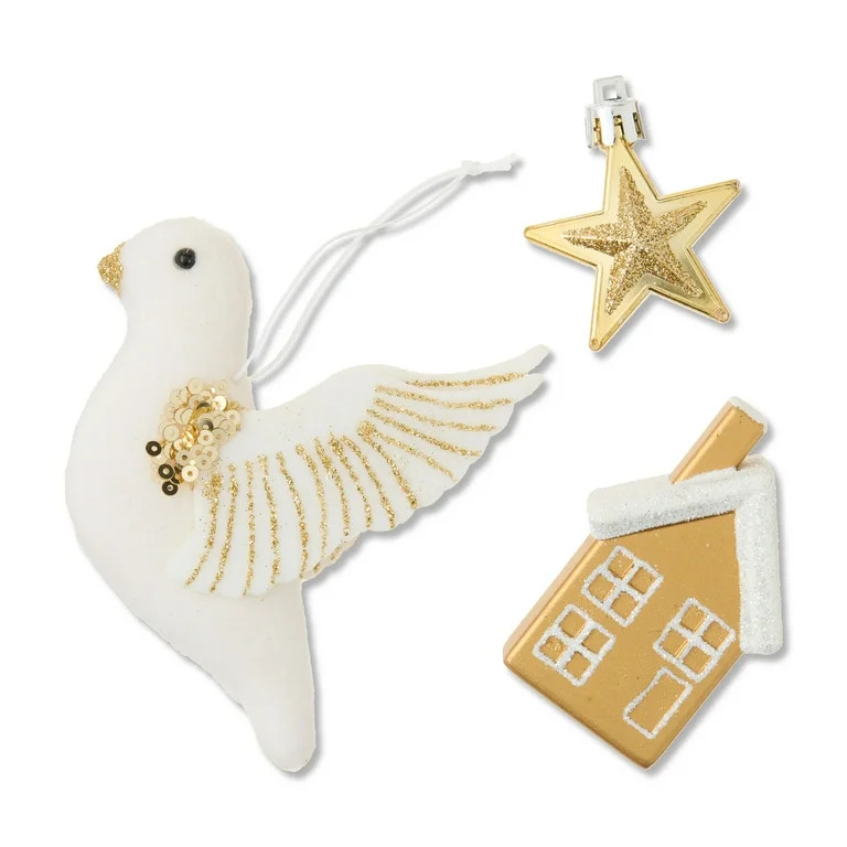 Gold and Silver Mini Christmas Ornaments, 24 Count, by Holiday Time | Walmart (US)