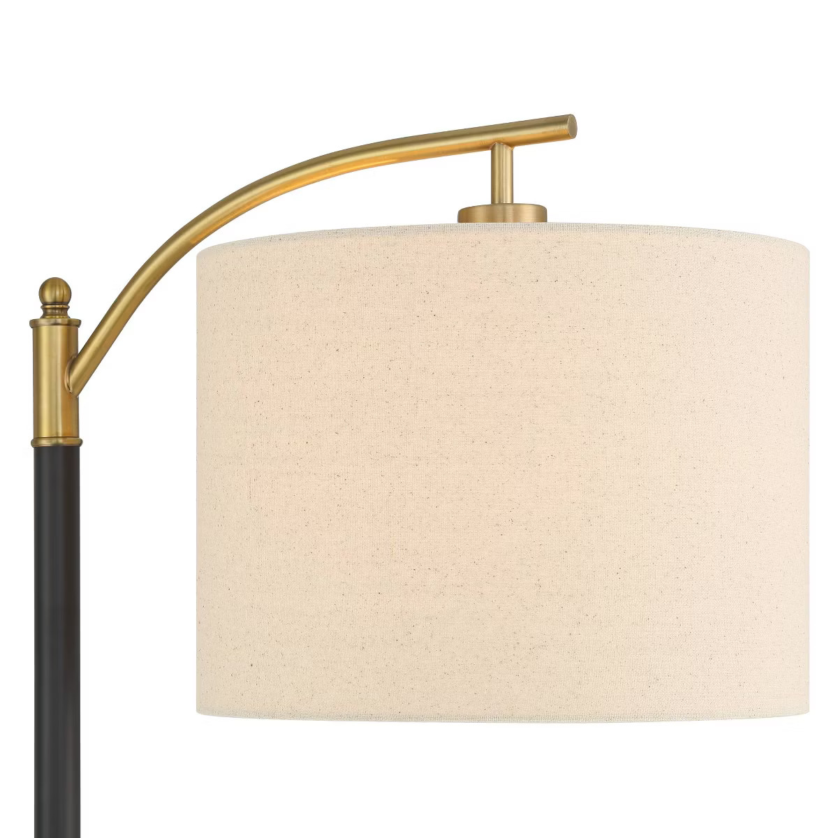 360 Lighting Rayna Mid Century Modern Downbridge Floor Lamp 61 1/2" Tall Black Gold Metal Off Whi... | Target