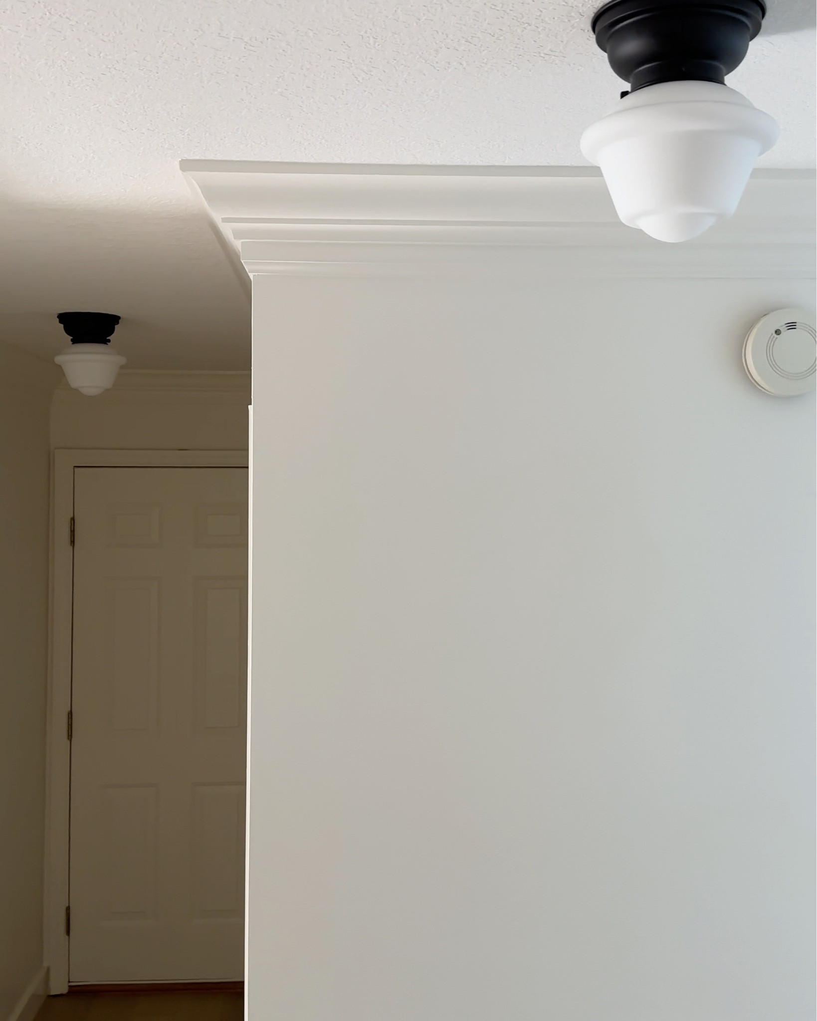 Both hallway lights are up and I love the vintage feel they add to the space! 

More color options available! I chose black to match my new black oval door knobs 

#LTKHome