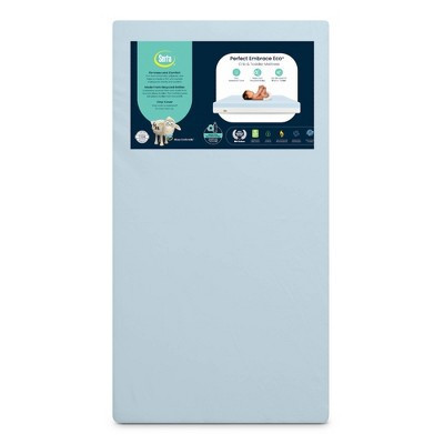 Serta Perfect Embrace Eco Crib and Toddler Mattress - Greenguard Gold - Waterproof - White/Blue | Target