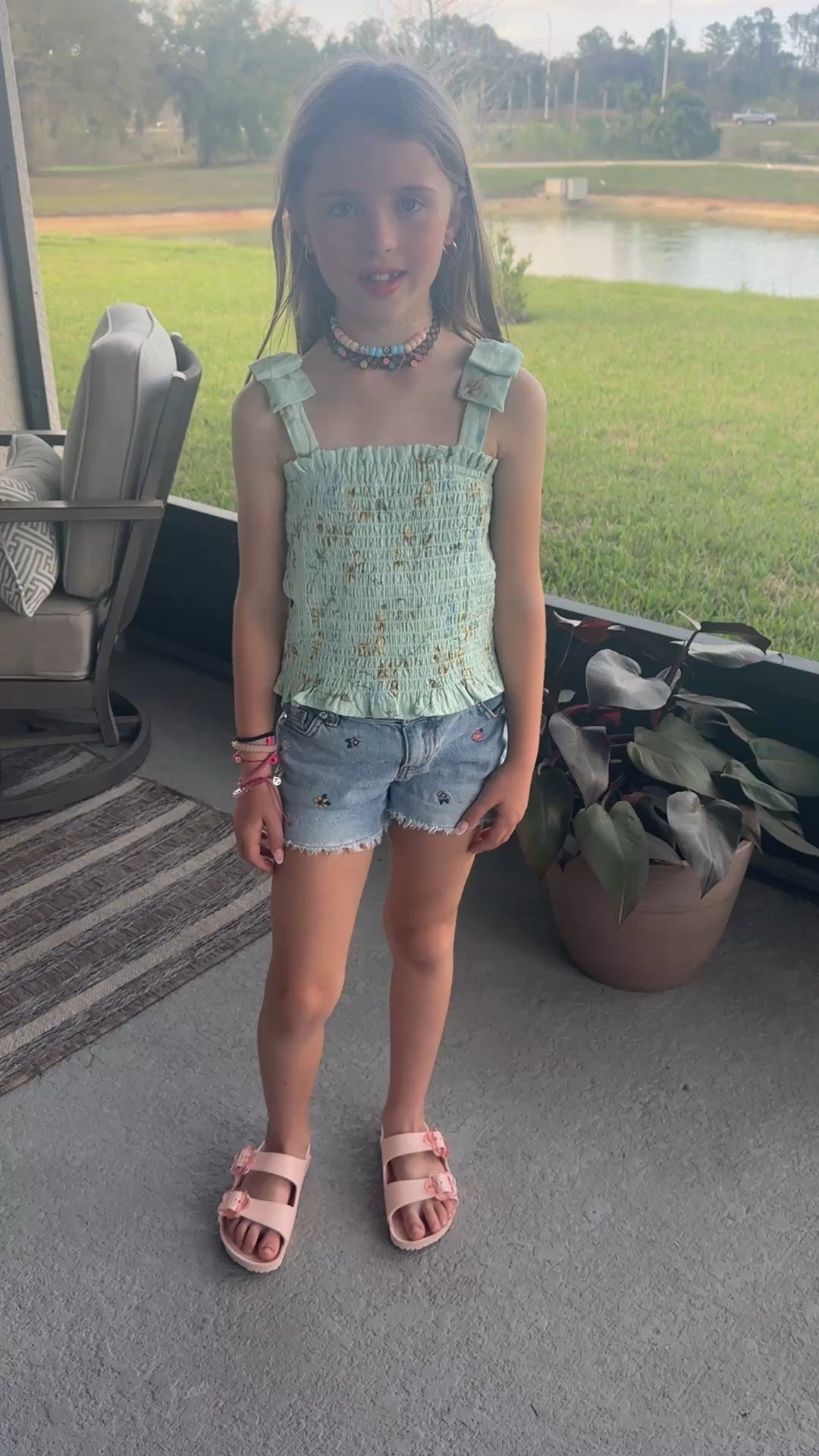 Pink waterproof Birkenstocks are the perfect beach shoe for my 8 year old daughter! She got a size 2.
She also got a bikini at Target for the beach. She got an 8 in that. 
Grabbed a cute floral top with bow straps from Target Art Class too of course. She got that in an M(8) but could have gotten a S(6-7) due to the strap length.

#BeachOutfit #KidsShoes 


#LTKootd #LTKSwim #LTKKids