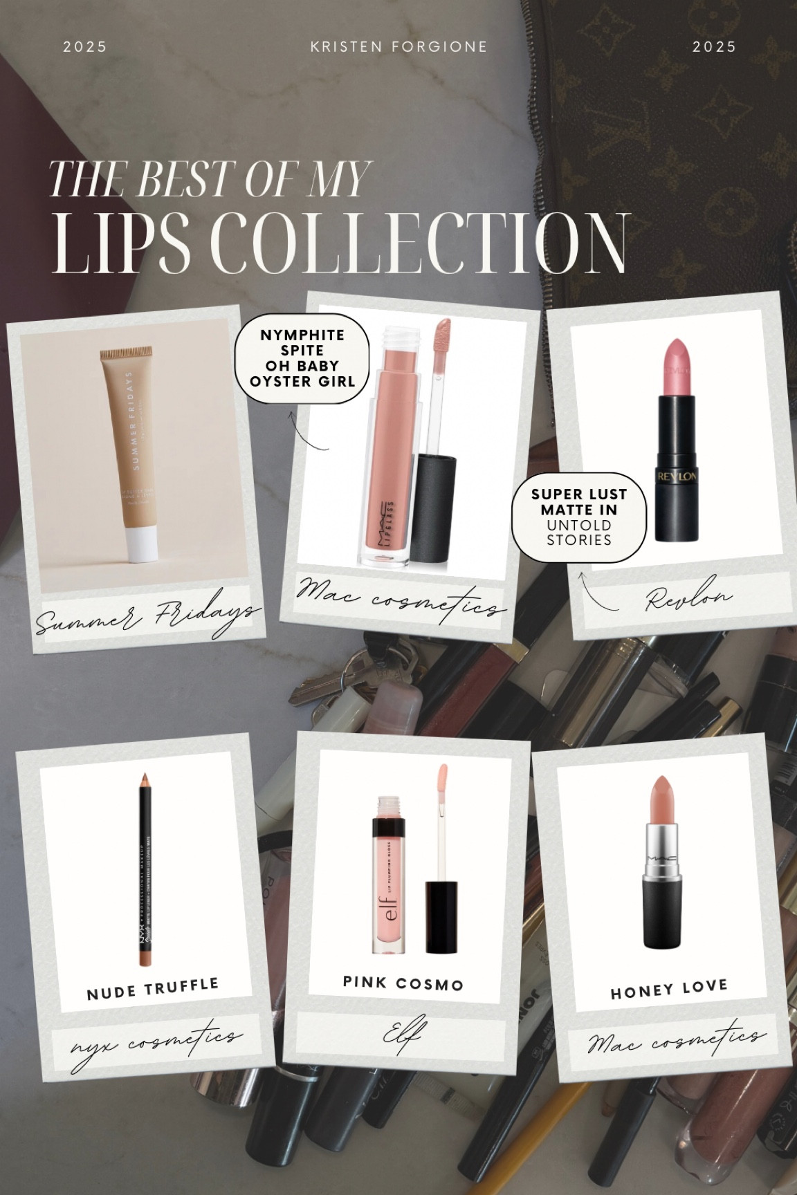 The best of my lips collection - I have my favorites and I have a shade I stick to always. 

Lippies from Summer Fridays, Mac Cosmetics, Revlon, NYX cosmetics and ELF! Shades listed on the post! 

#LTKBeauty #LTKMostLoved