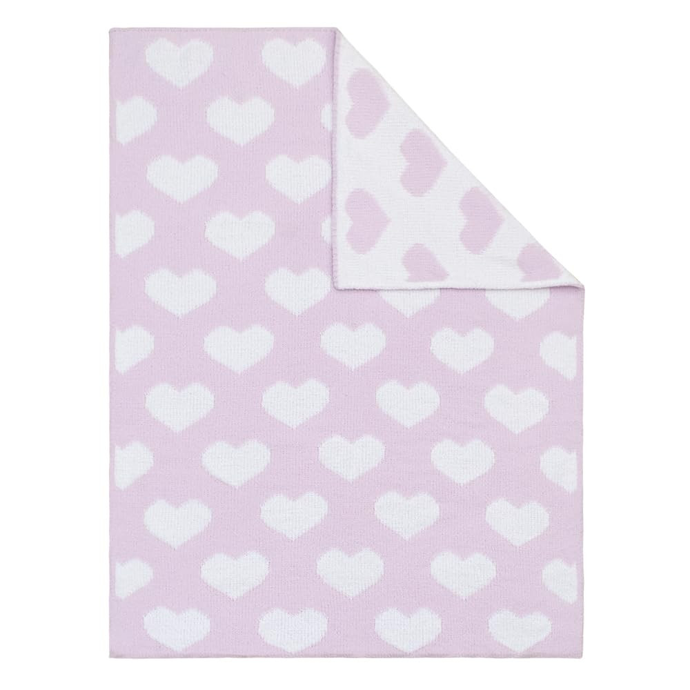 Living Textiles Purple Hearts Chenille Soft Baby Blanket Reversible Premium Cozy Fabric for Best ... | Amazon (US)