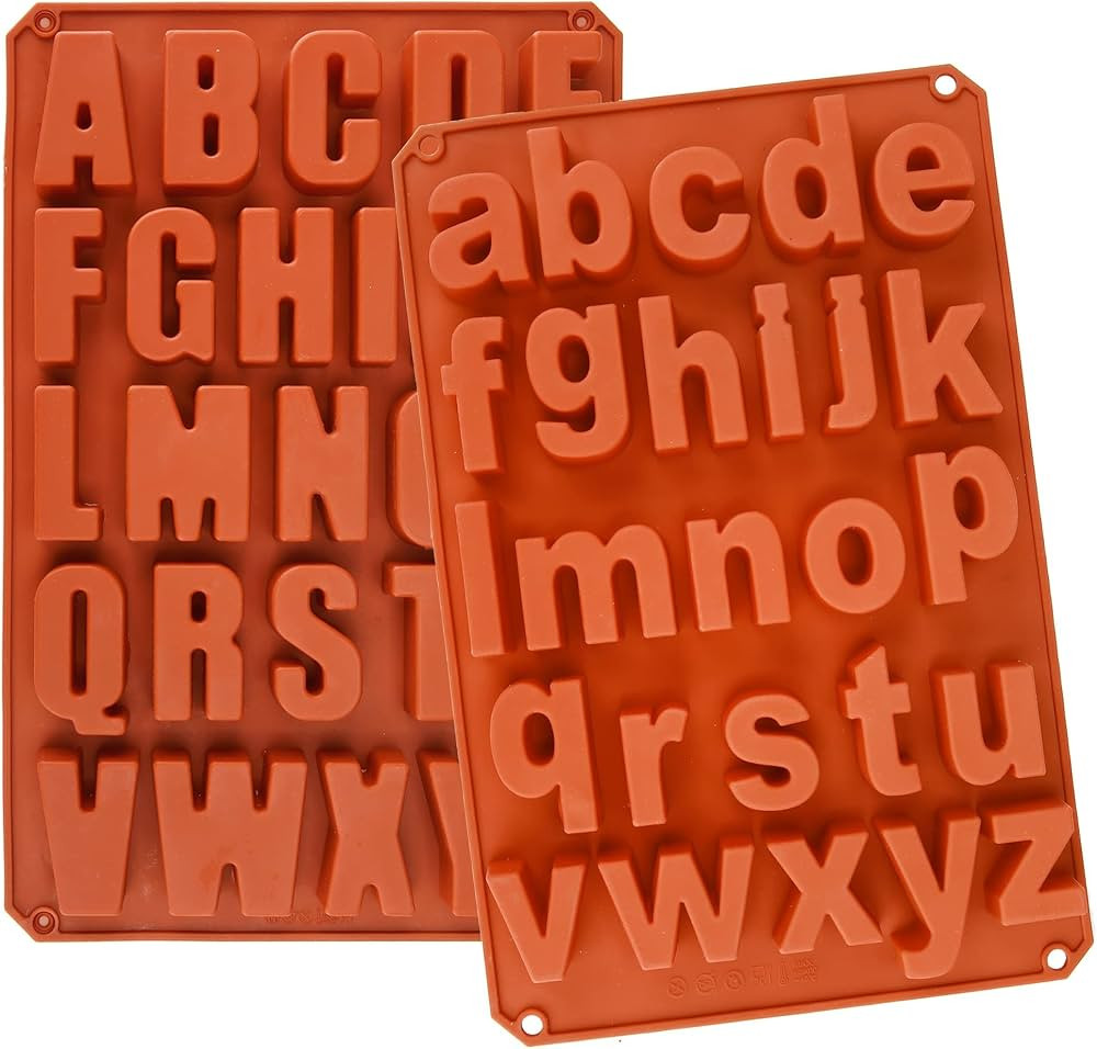 2 Pack Uppercase Letters Crayon Mold Lowercase Alphabet Chocolate Baking Mold Resin Mold Cake Pan... | Amazon (US)