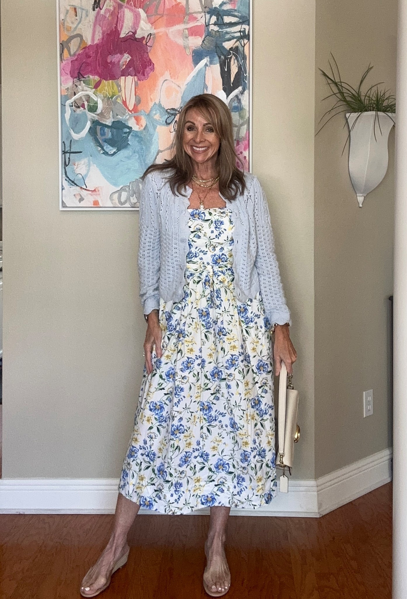 The sweetest dress for all your spring and summer events. 
Has pockets and zips up the back.
Spring dress 
Bridal shower 
Baby shower


#LTKOver40 #LTKWedding