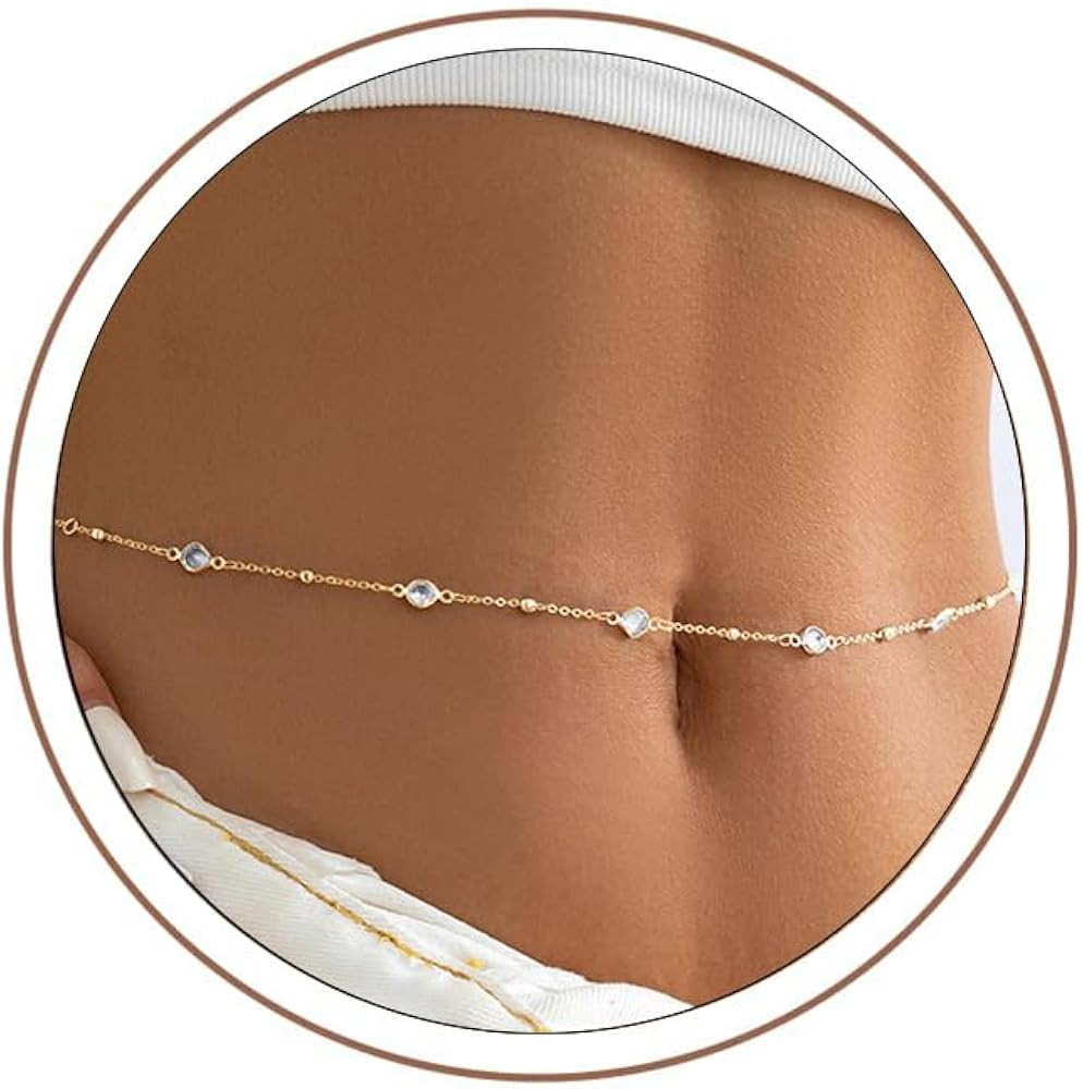 Turandoss 1-3PCS 18K Gold Plated Waist Chains for Women - Gold Layered Belly Body Chain for The W... | Amazon (US)