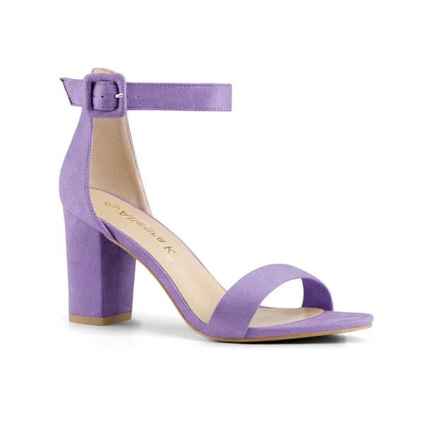 Allegra K Women's Sandals High Heels Chunky Heels Ankle Strap Sandals | Walmart (US)