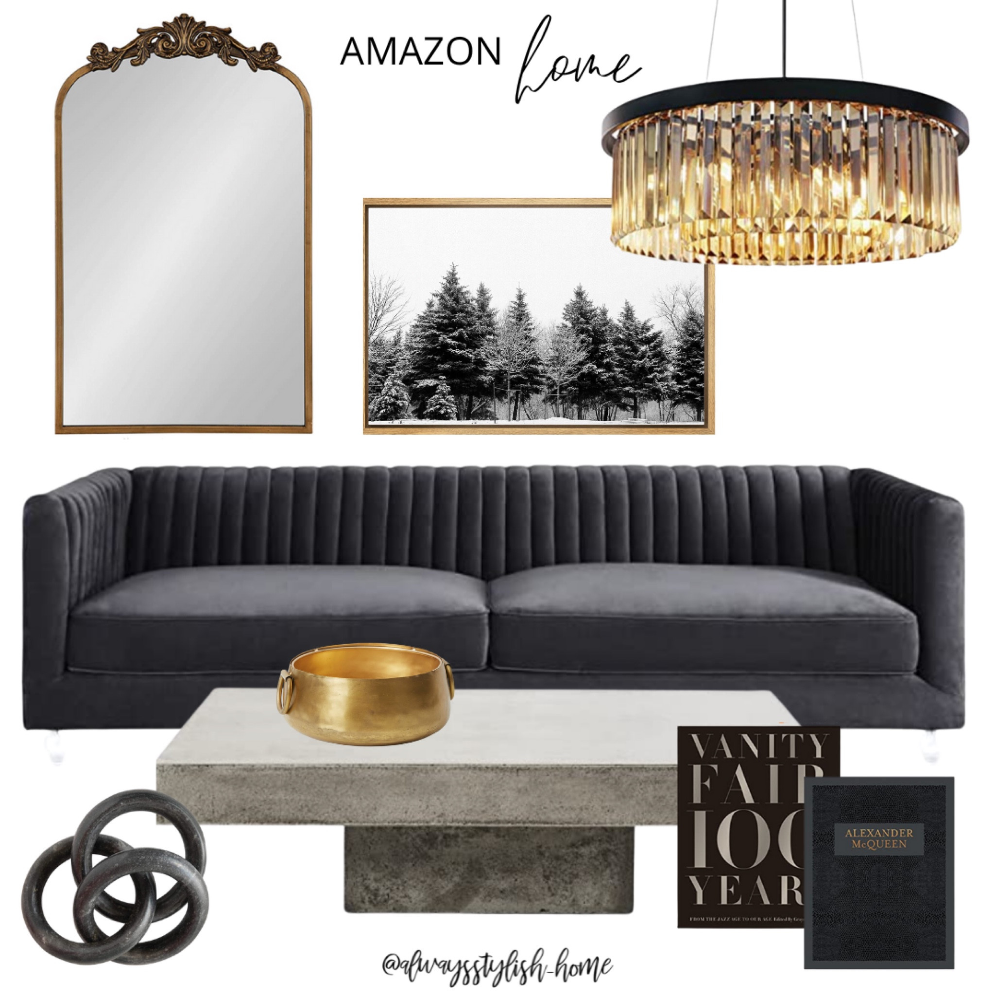 Moody living room inspo, winter living room, grey sofa, modern chandelier, gold antique mirror, anthro dupe mirror, modern coffee table, gold bowl, winter wall art, coffee table book, marble link decor

#LTKFind #LTKhome
