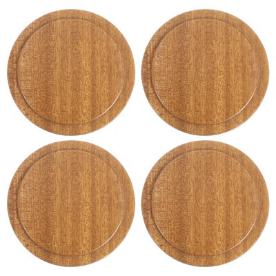 Unique Bargains Smooth Bamboo Wide Mouth Coffee Mug Wooden Cup Lid 4 Pcs 3.35 Inch | Target