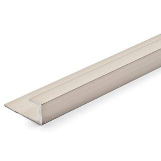 Satin Nickel 5.5 mm x 84 in. Aluminum Square Cap Floor Transition Strip | The Home Depot
