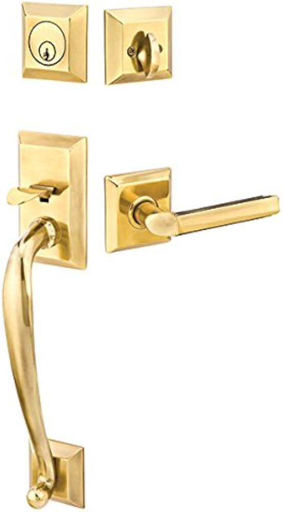 Emtek Franklin Style Trim Handleset in Polished Brass - Lifetime Left Inswing | Amazon (US)