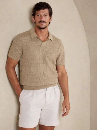 Theo Linen-Cotton Sweater Polo | Banana Republic (US)