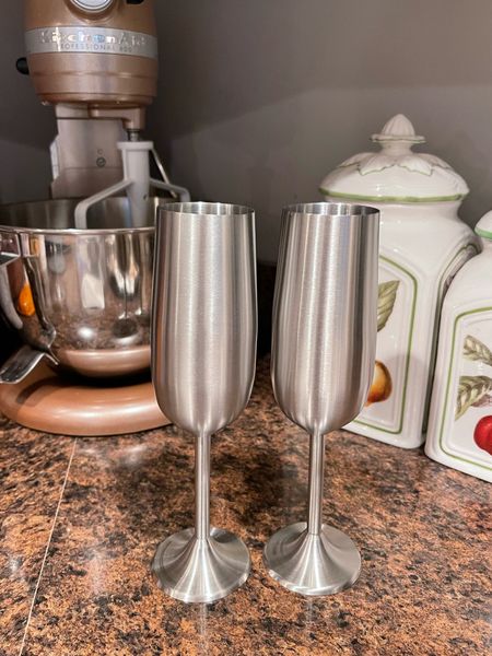 Stainless steel wine flutes - perfect for outdoor entertaining 

#LTKFindsUnder50 #LTKHome