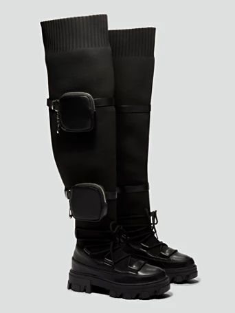 Tourmaline Thigh-High Utility Lug Sole Boots - Nadia x FTF - Fashion To Figure | Fashion to Figure