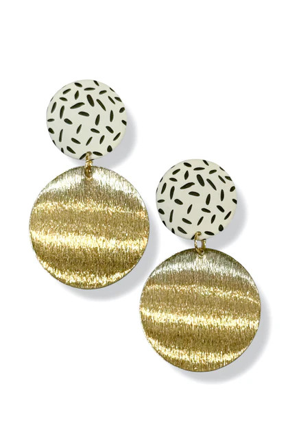 Just In Time Gold Painted Dot Drop Earrings | The Willow Tree
