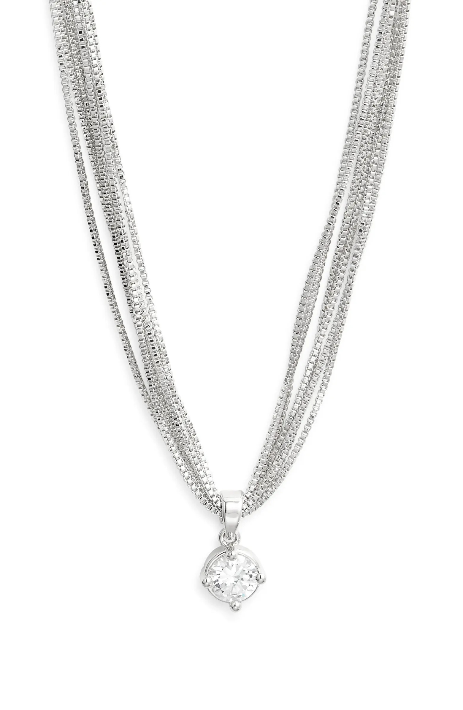 Solitaire Cubic Zirconia Pendant Necklace | Nordstrom