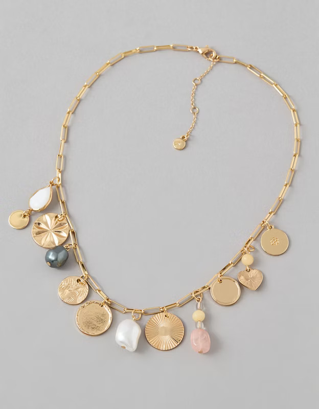 AEO Disc Pearl Charm Necklace | American Eagle Outfitters (US & CA)