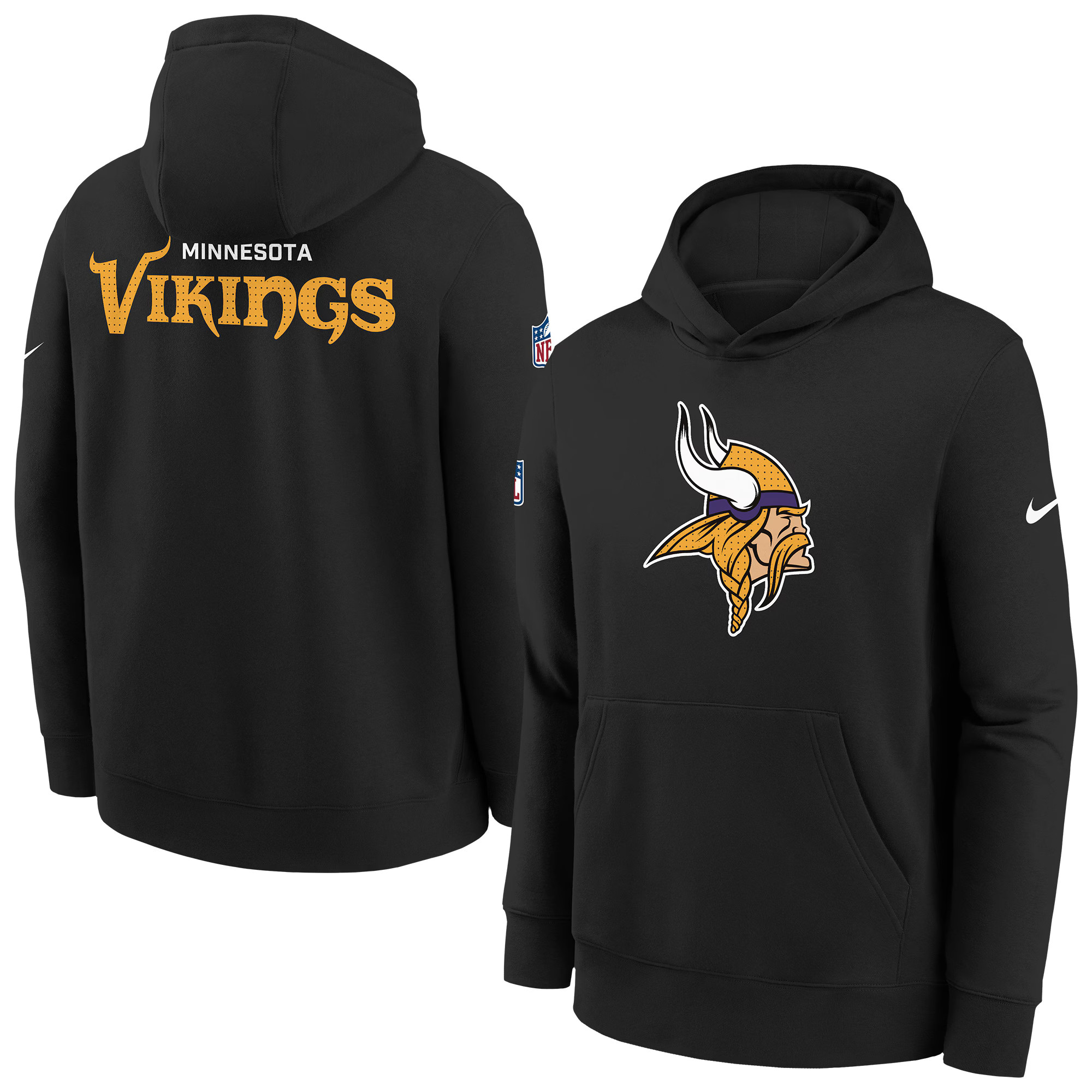Youth Minnesota Vikings  Nike Black Sideline Club Fleece Hoodie | NFL Shop