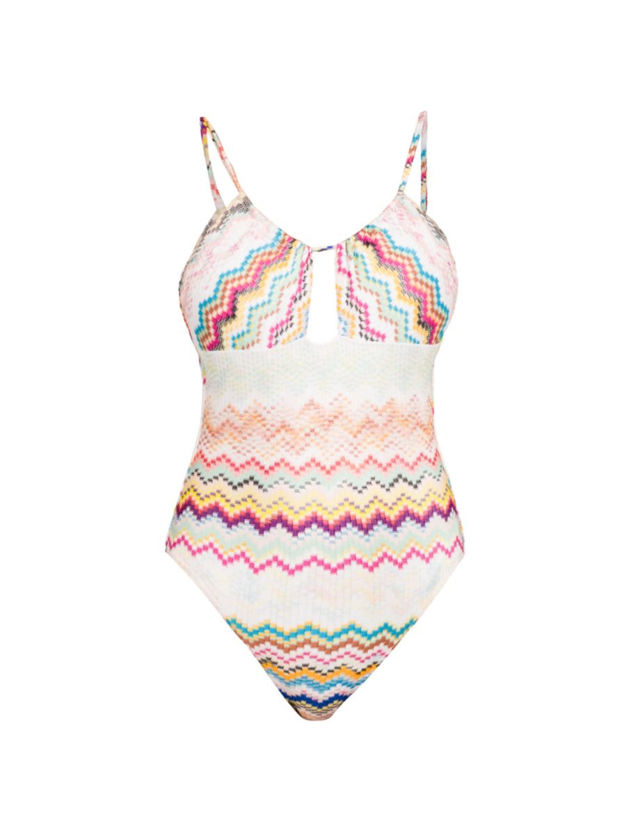 Shop Missoni Chevron Cut-Out One-Piece Swimsuit | Saks Fifth Avenue | Saks Fifth Avenue