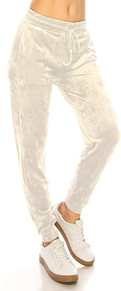 ALWAYS Women's Velvet Velour Joggers - Solid Basic Premium Soft Stretch Warm Winter Sweatpants Pa... | Amazon (US)