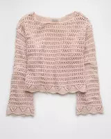 AE Ballet Neck Open Knit Sweater | American Eagle Outfitters (US & CA)