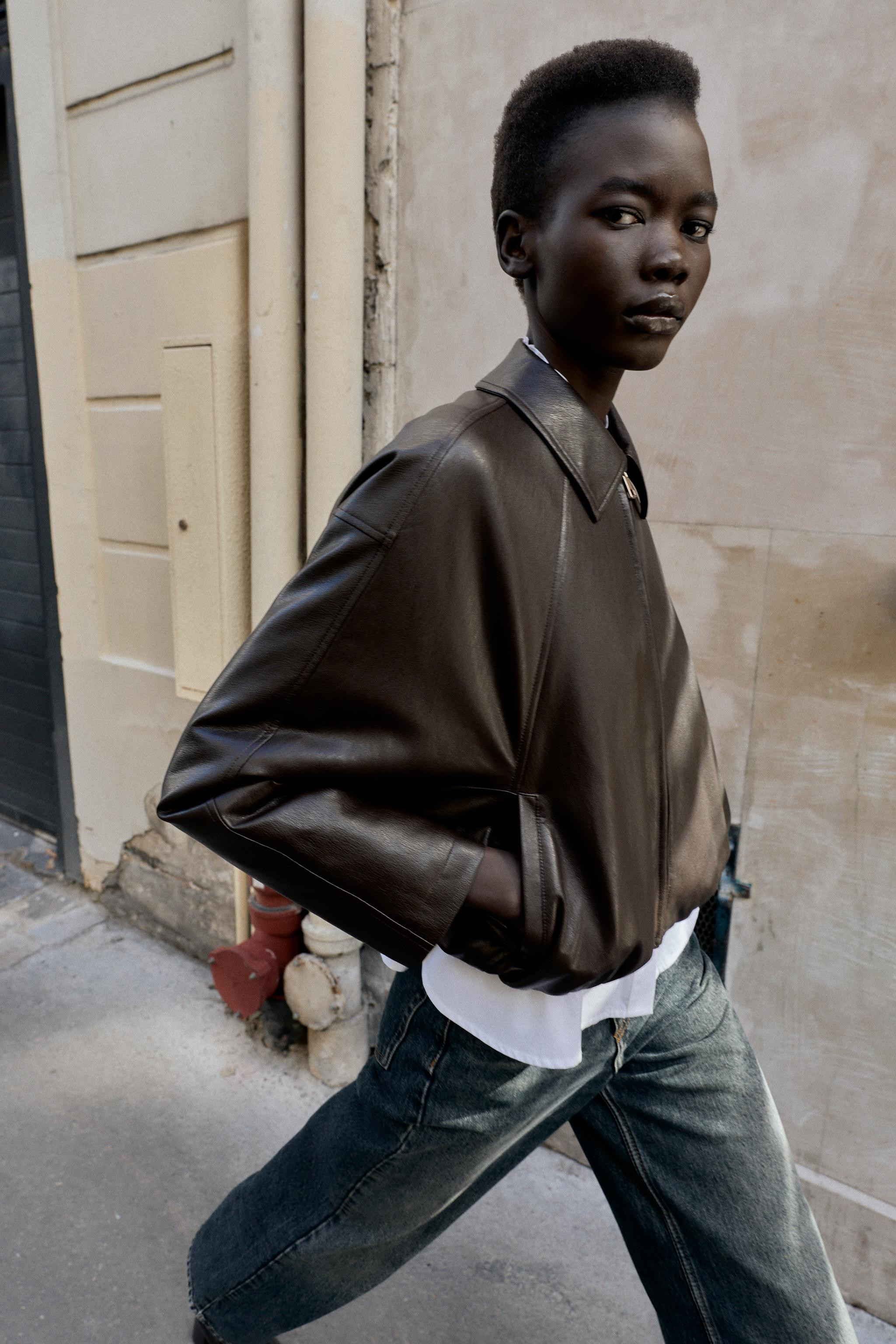 FAUX LEATHER BOMBER JACKET | Zara US