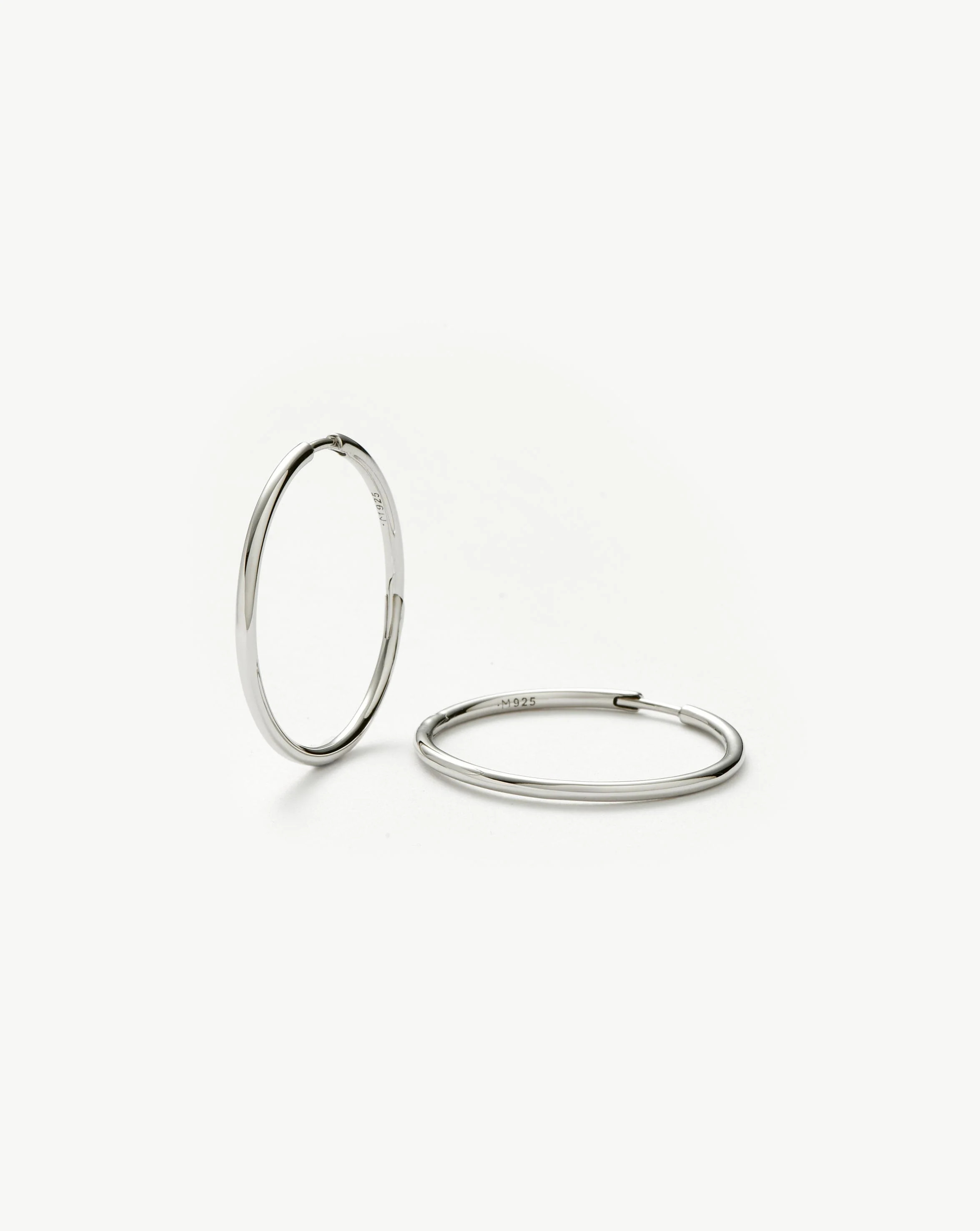 Classic Medium Hoop Earrings | Rhodium Plated on Recycled Sterling Silver Earrings | Missoma UK