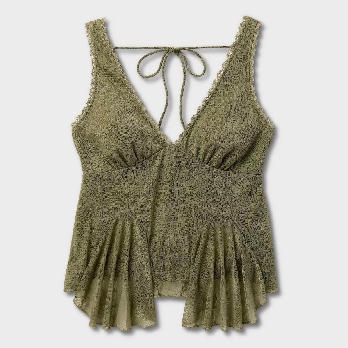 Women's Lace Godet Tank Top - Wild Fable\u2122 Green S | Target