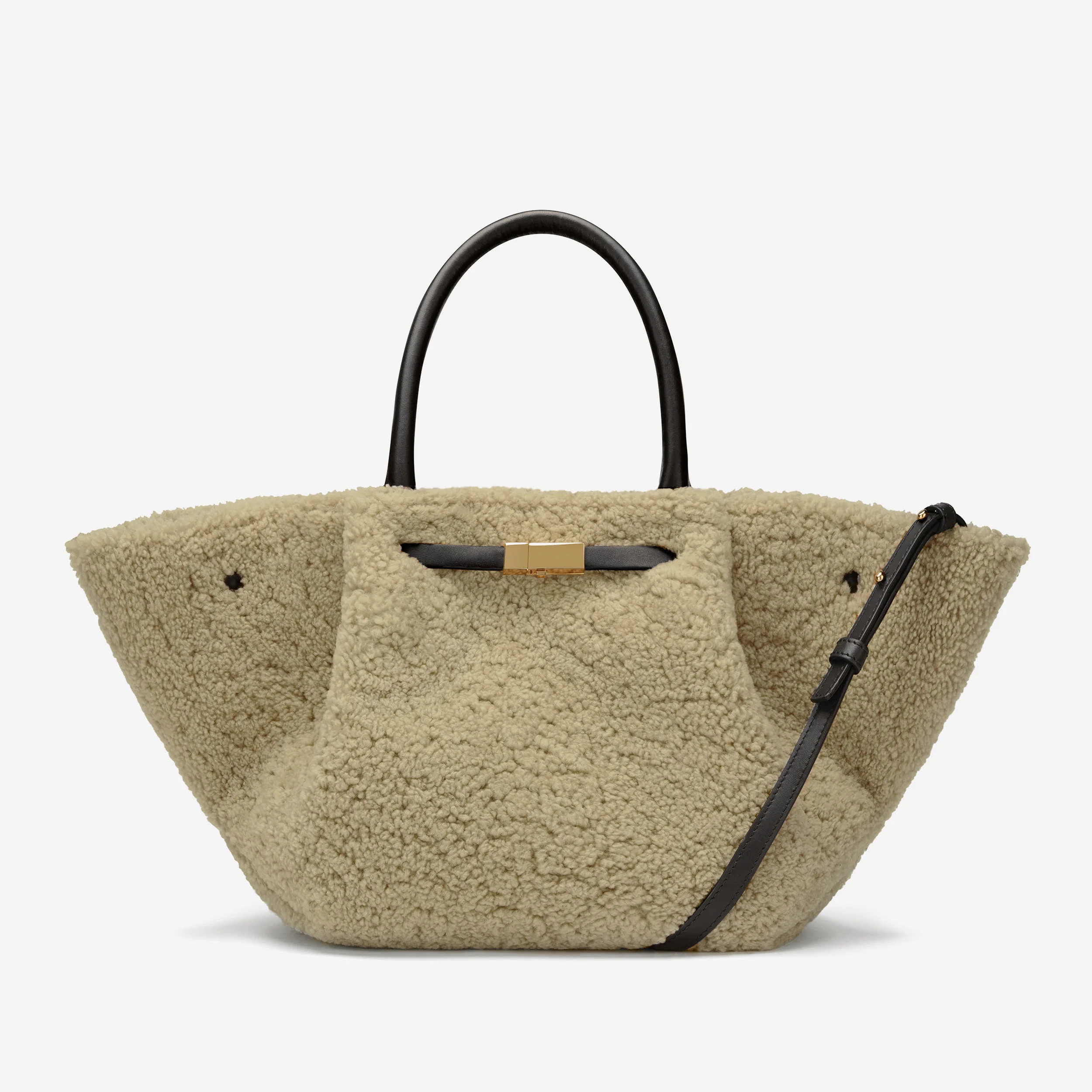The Midi New York | Beige Shearling & Black Smooth | DeMellier | DeMellier