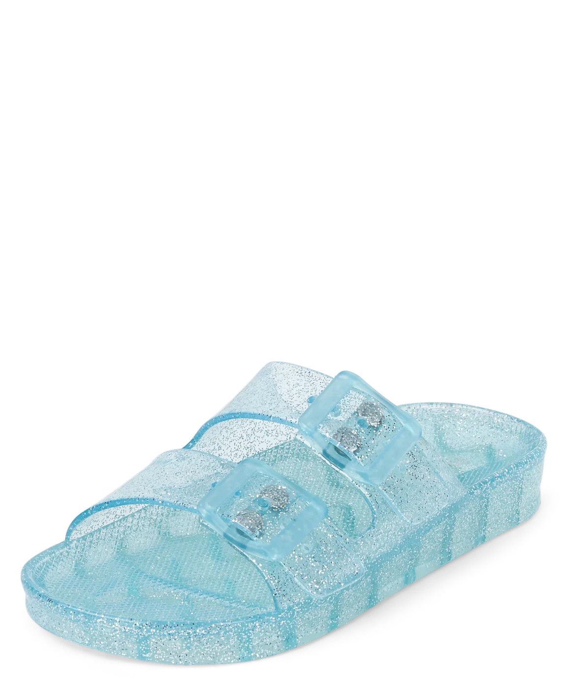 Girls Glitter Jelly Buckle Slides - blue | The Children's Place