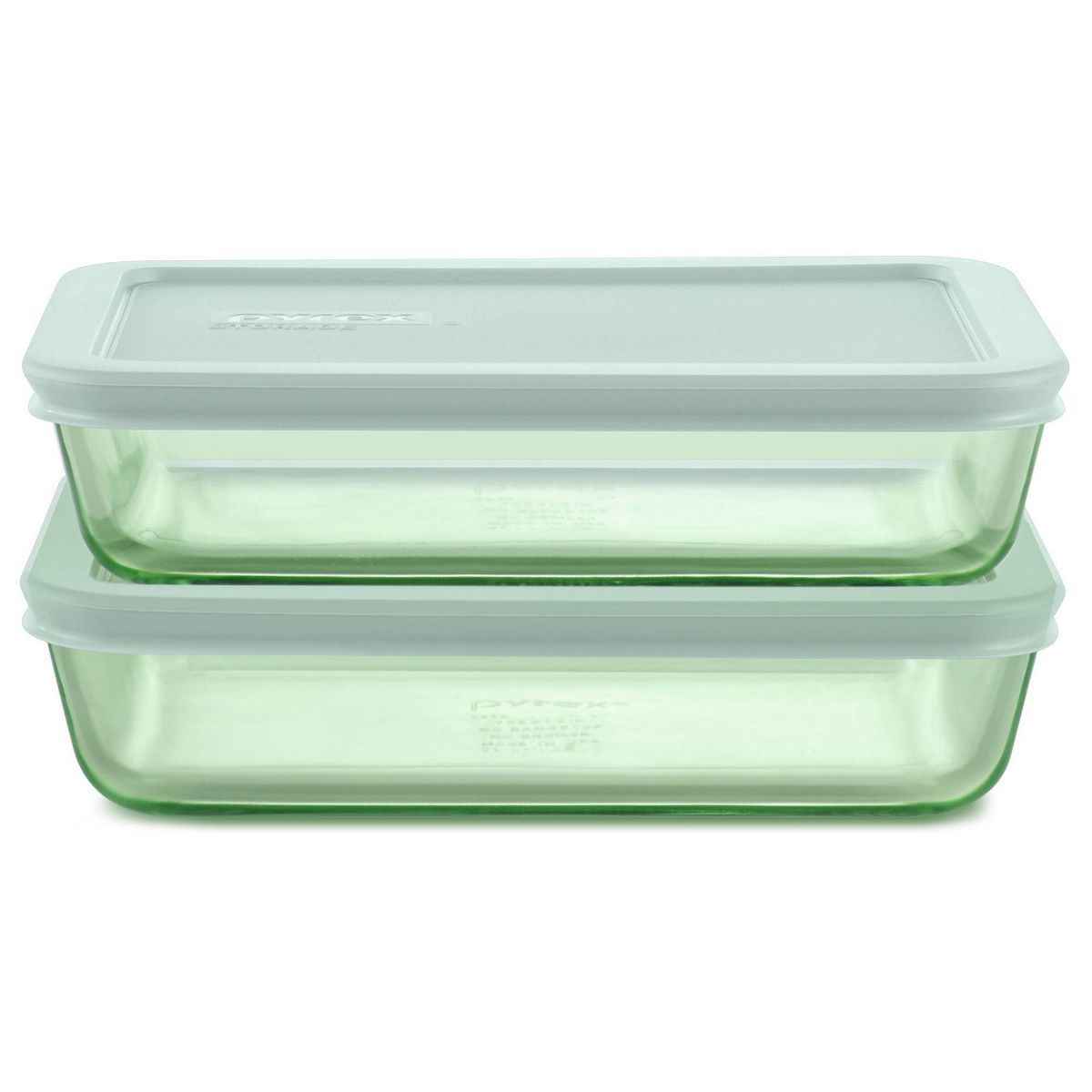 Pyrex 4pc 32oz Rectangle Glass Open Baking Dishes Green | Target