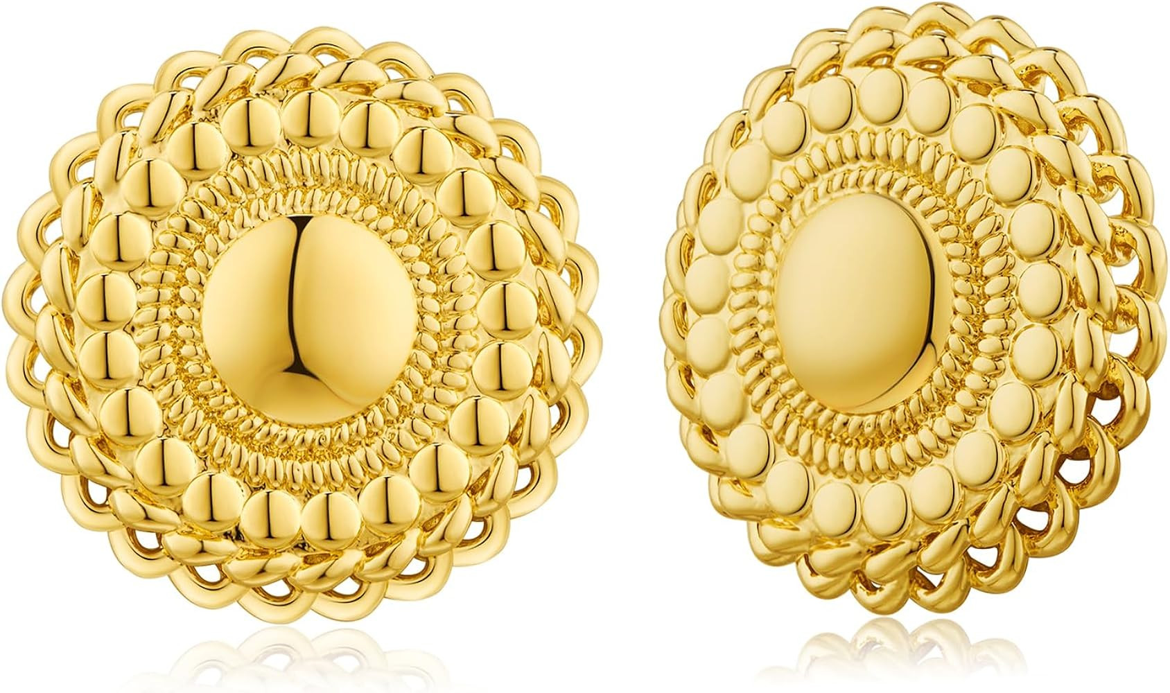 NEPULOY Big Waterdrop Round Statement Drop Earrings for Women Large Gold Dangle Earrings Jewelry... | Amazon (US)