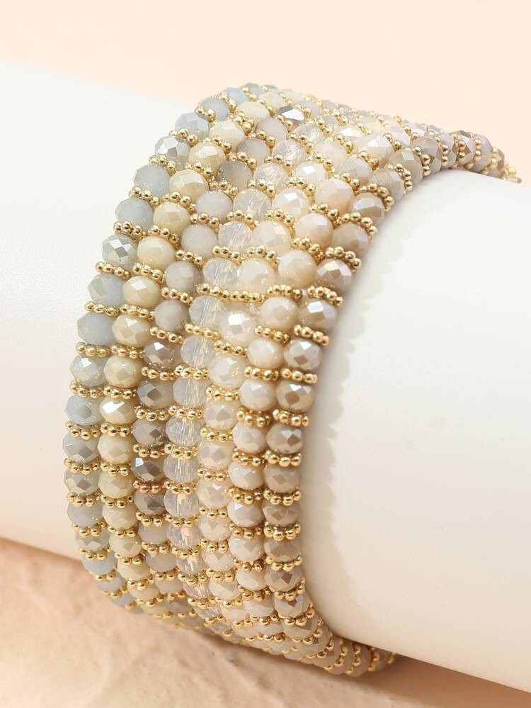 7pcs Simple Beaded Bracelet | SHEIN