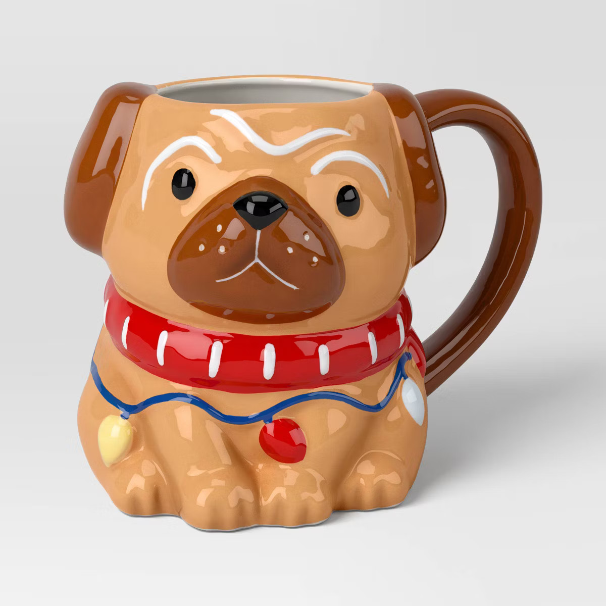 16.7oz Christmas Earthenware Figural Pug Mug - Wondershop™ | Target