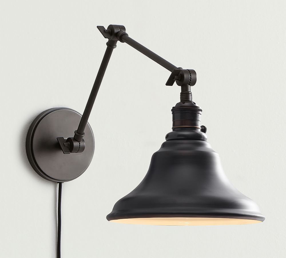 Curved Metal Bell Plug-in Articulating Sconce | Pottery Barn (US)