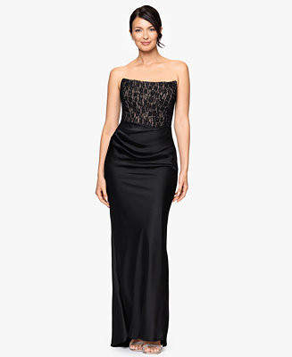 Women's Strapless Lace Top Gown | Macy's