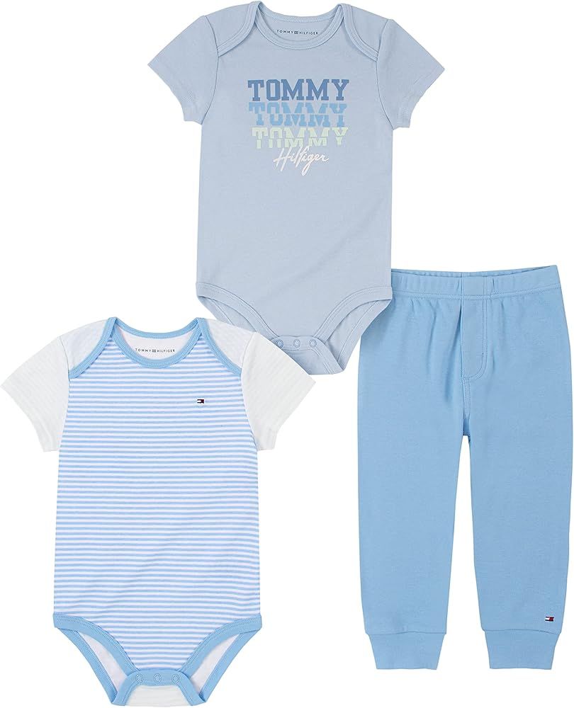 Tommy Hilfiger baby-boys 3 Pieces Bodysuits and Pant Set | Amazon (US)