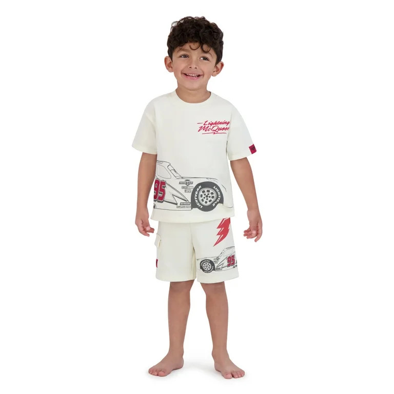 Disney Pixar Cars Toddler Graphic Tee and Shorts Set, 2-Piece, Sizes 12M-5T | Walmart (US)