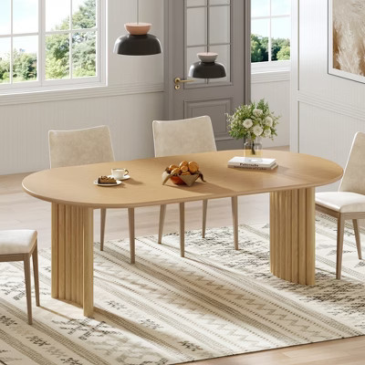 67" Dining Table with Fluted Base suit Kitchen Dining Room for 6 People | Target