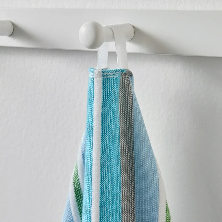 Better Homes & Gardens Coastal Tropez Striped Blue & Gray Cotton-Blend Beach Towel | Walmart (US)