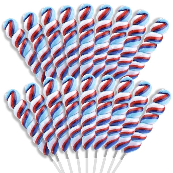 Red, White and Blue Lollipops, Fourth of July Parade Candy, 24 Count, 14.1 Ounce Box | Walmart (US)