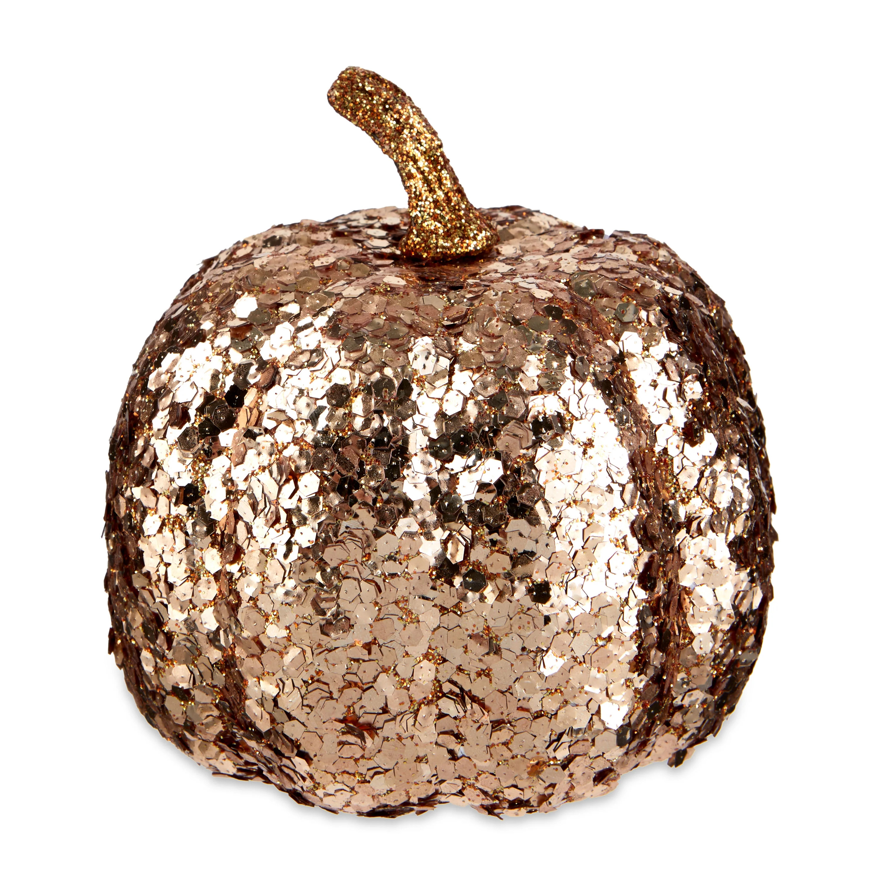 Fall, Harvest Gold Sequin Mini Foam Pumpkin Decoration, 3.5", by Way to Celebrate | Walmart (US)