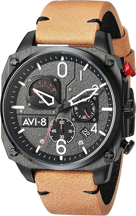AVI-8 Hawker Harrier II Retrograde Edition Watch - Black/Brown | Amazon (US)