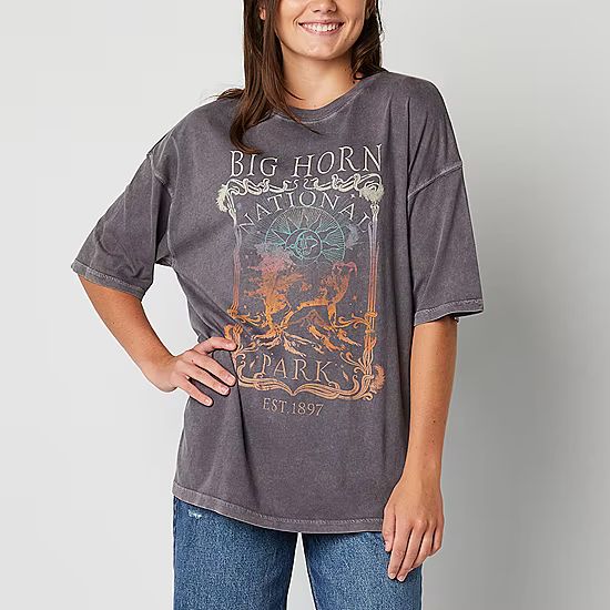 Arizona Juniors Womens Crew Neck Short Sleeve Graphic T-Shirt | JCPenney