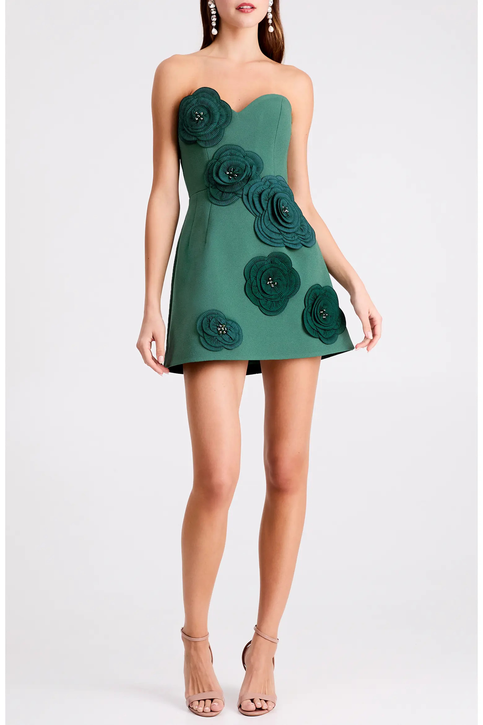 HELSI Gia Floral Appliqué Strapless Minidress (Women) | Nordstrom | Nordstrom