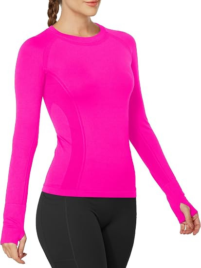 MathCat Workout Shirts for Women Long Sleeve, Workout Tops for Women, Quick Dry Gym Athletic Tops... | Amazon (US)