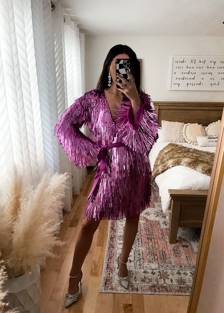 Sequin fringe pink dress, perfect for holiday party season … wearing size 6, but probably could have done a 4!

#LTKstyletip #LTKHoliday #LTKshoecrush