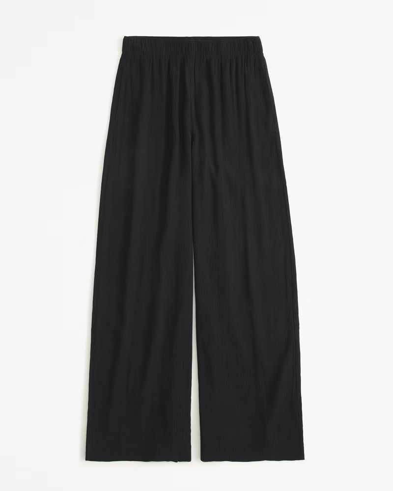 Crinkle Textured Pull-On Pant | Abercrombie & Fitch (UK)