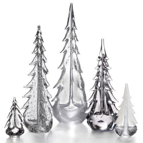 Simon Pearce Modern Classic Glass Family of Trees - Set of 5 | Kathy Kuo Home