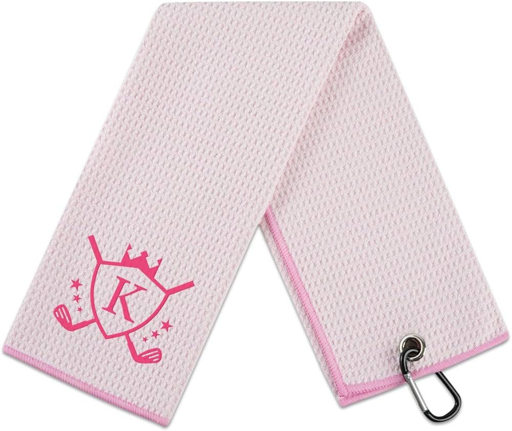 Monogrammed Microfiber Golf Towel, 16'x 24', Pink - Initial K | Amazon (US)